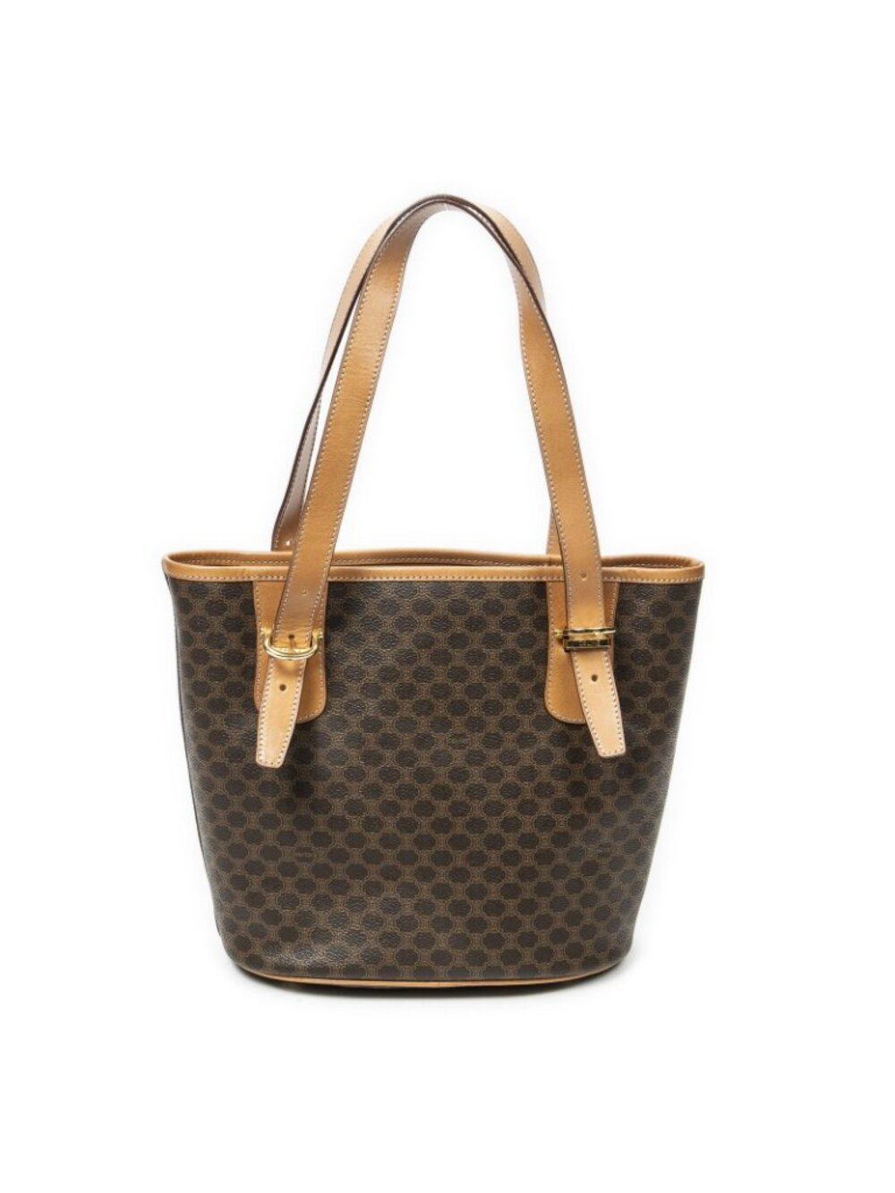 Celine Vintage Bucket Tote Brown Macadam Canvas - Picture 5 of 10